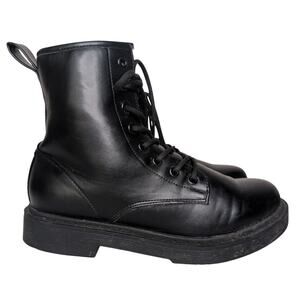 Chunky Black Combat Boots Men 9 Grunge Goth Punk 90s Y2K Workwear Slip Resistant